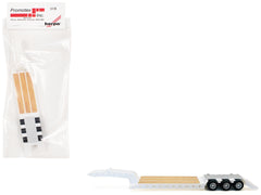 3-Axle Heavy Equipment Lowboy Trailer White 1/87 (HO) Plastic Model by Promotex