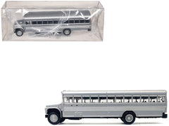 School Bus Silver Metallic 1/87 (HO) Plastic Model by Promotex