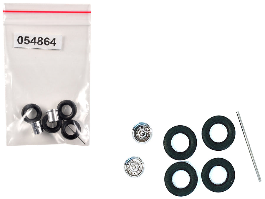 Rear Wheelset Planetary Chrome 1/87 (HO) Plastic Model by Promotex