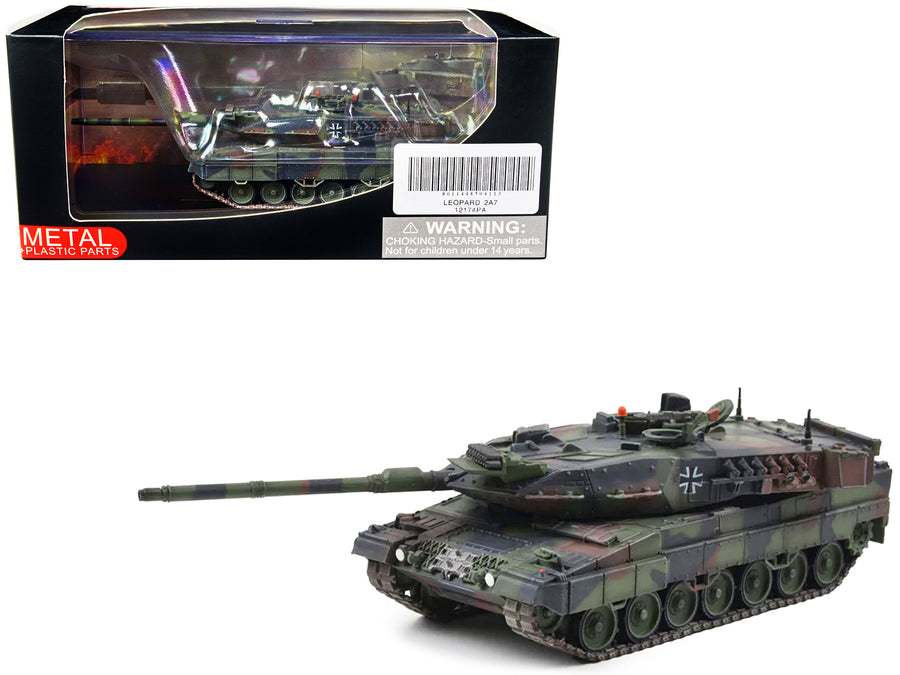 German Kampfpanzer Leopard 2A7 Main Battle Tank Woodland Camouflage 1/72 Diecast Model by Panzerkampf