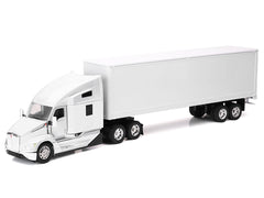 Kenworth T680 Truck White with Dry Van Trailer White "Long Haul Trucker" Series 1/32 Diecast Model by New Ray