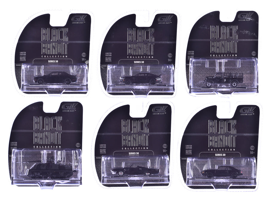 "Black Bandit" 6 piece Set Series 30 1/64 Diecast Model Cars by Greenlight