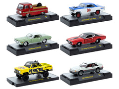 "Auto Meets" Set of 6 Cars IN DISPLAY CASES Release 87 Limited Edition 1/64 Diecast Model Cars by M2 Machines