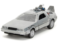 "Back to the Future" Delorean Set of 3 pieces "Hollywood Rides" Series 1/32 Diecast Model Car by Jada