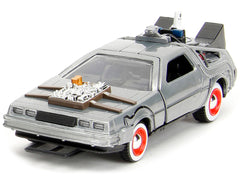 "Back to the Future" Delorean Set of 3 pieces "Hollywood Rides" Series 1/32 Diecast Model Car by Jada