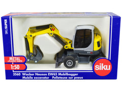Wacker Neuson EW65 Mobile Excavator Yellow and Gray 1/50 Diecast Model by Siku
