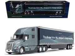 Volvo VNL 860 High-Roof Sleeper and 53' Trailer with Skirts Coastal Mist Gray Metallic 1/50 Diecast Model by First Gear