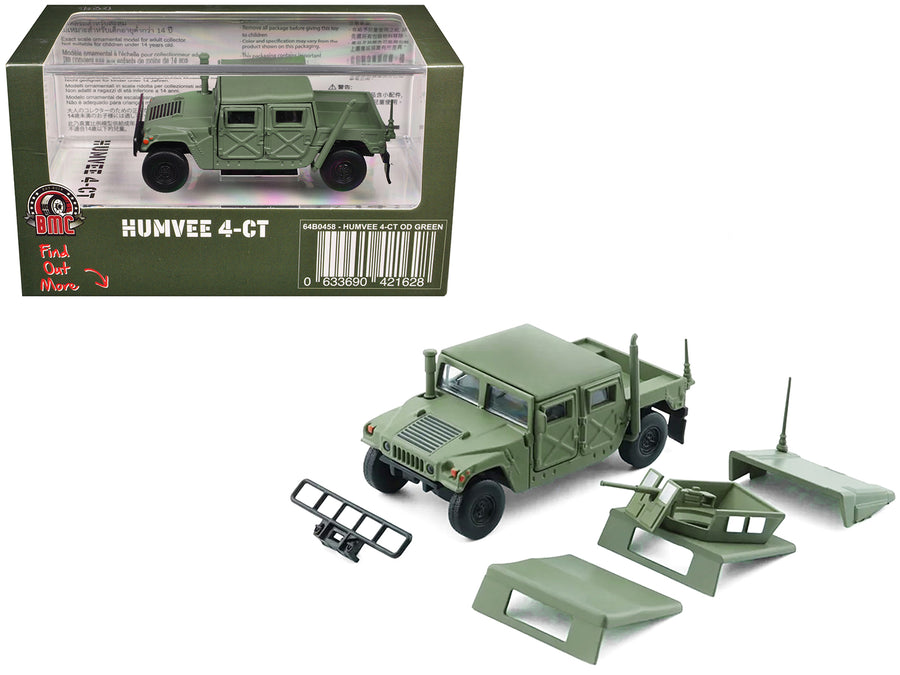 HUMVEE 4-CT Military Vehicle Olive Green with Alternative Tops 1/64 Diecast Model Car by BM Creations