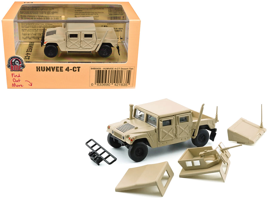 HUMVEE 4-CT Military Vehicle Desert Tan with Alternative Tops 1/64 Diecast Model Car by BM Creations