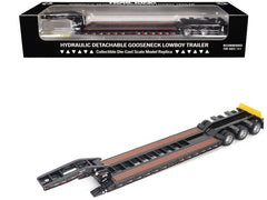 Trail King TK120 Hydraulic Detachable Gooseneck Lowboy Trailer Black (Regular Version) "Transport Series" 1/50 Diecast Model by Diecast Masters