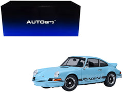 Porsche 911 Carrera 2.7 RS Gulf Blue with Black Stripes and Wheels 1/18 Model Car by Autoart