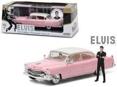 Elvis Presley's 1955 Pink Cadillac Fleetwood Series 60 with Elvis Presley Figurine 1/43 Diecast Model Car by Greenlight