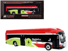 New Flyer Xcelsior Charge NG Electric Transit Bus "TTC (Toronto Transit Commission)" Red and Green with White Stripes "The Bus & Motorcoach Collection" 1/87 (HO) Diecast Model by Iconic Replicas