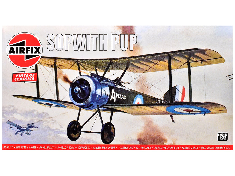 Level 1 Model Kit Sopwith Pup Fighter Aircraft 1/72 Plastic Model Kit by Airfix