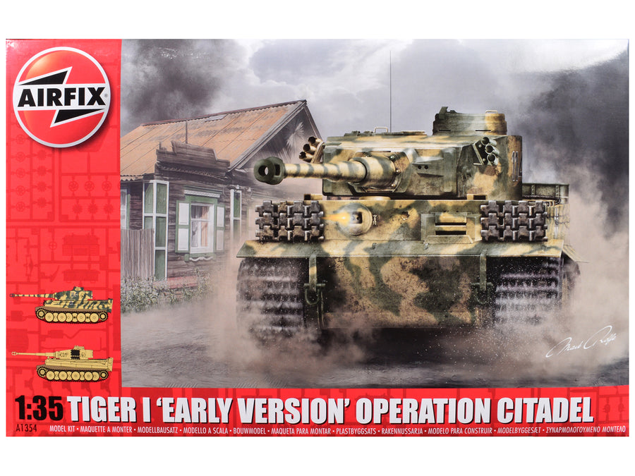 Level 3 Model Kit Tiger I Early Version Tank "Operation Citadel" with 2 Scheme Options (Level 3) 1/35 Plastic Model Kit by Airfix