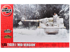 Level 3 Model Kit Tiger I "Mid Version" Tank with 2 Scheme Options 1/35 Plastic Model Kit by Airfix