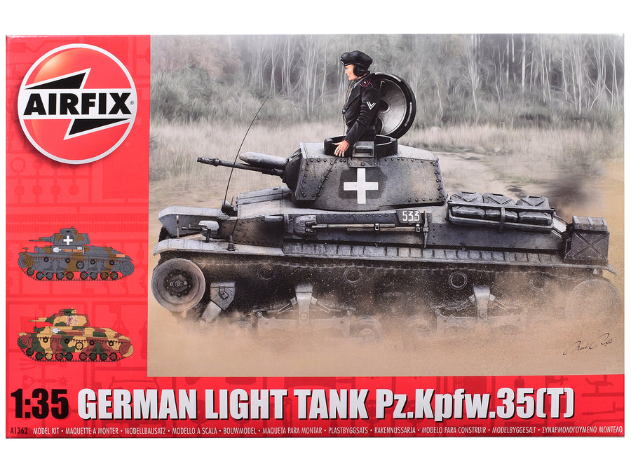 Level 2 Model Kit German Pz.Kpfw.35(t) Light Tank with 2 Scheme Options 1/35 Plastic Model Kit by Airfix