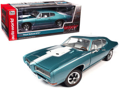 1968 Pontiac Royal Bobcat GTO Meridian Turquoise and White with White Interior "Hemmings Muscle Machines" Magazine Cover Car (March 2020) 1/18 Diecast Model Car by Auto World