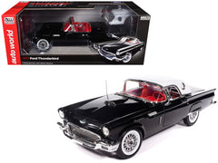 1957 Ford Thunderbird Black with White Top and Red Interior "American Muscle" Series 1/18 Diecast Model Car by Auto World