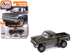 1981 Chevrolet Silverado Stepside Pickup Truck Graystone Metallic "Muscle Trucks" Series 1/64 Diecast Model Car by Auto World