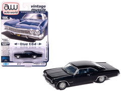 1965 Chevrolet Impala SS 396 Danube Blue Metallic with Blue Interior "Vintage Muscle" Series 1/64 Diecast Model Car by Auto World
