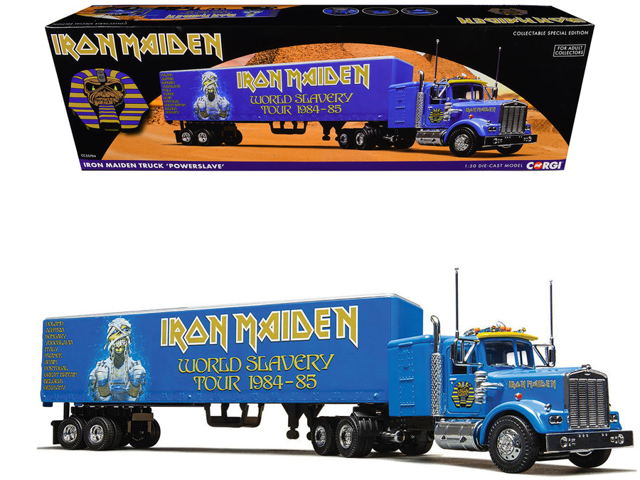 Iron Maiden "Powerslave" Transport Truck Blue "World Slavery Tour 1984-85" 1/50 Diecast Model by Corgi
