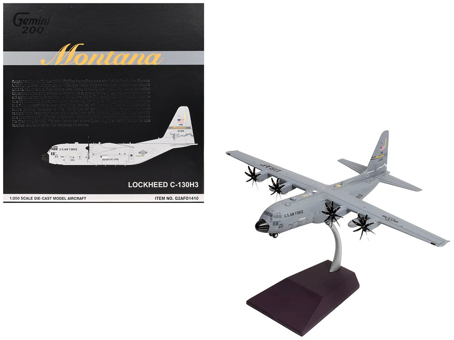 Lockheed C-130H3 Hercules Transport Aircraft "Montana Air National Guard, Great Falls ANGB" United States Air Force "Gemini 200" Series 1/200 Diecast Model Airplane by GeminiJets