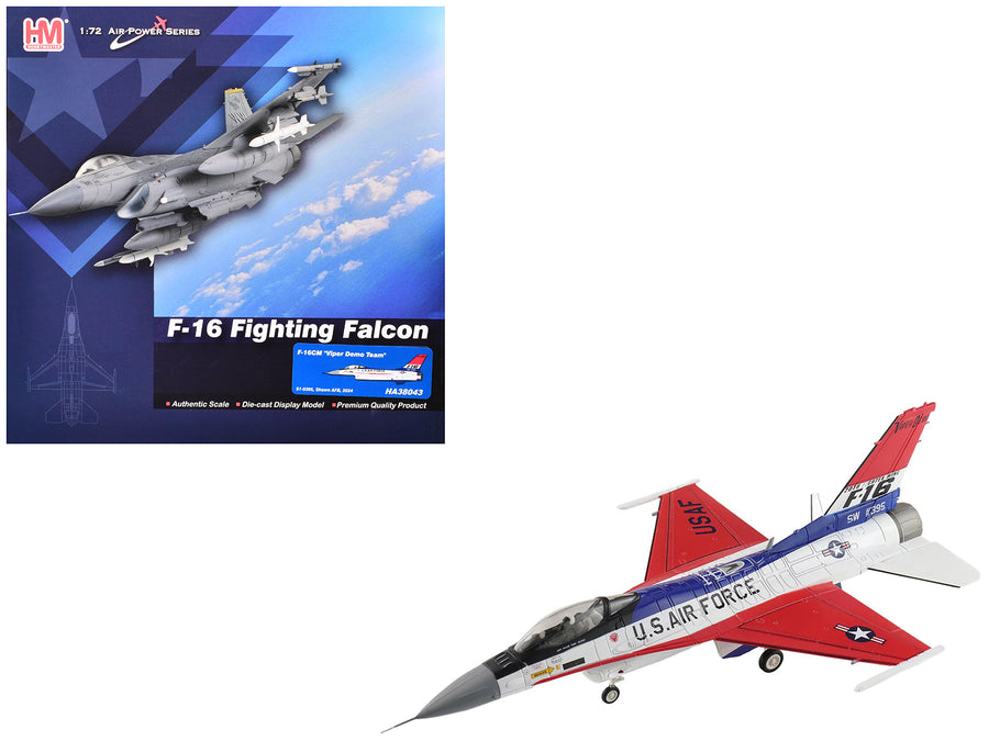 Lockheed F-16CM Fighting Falcon Fighter Aircraft "91-0395 Viper Demo Shaw Air Force Base" (2024) United States Air Force "Air Power Series" 1/72 Diecast Model by Hobby Master