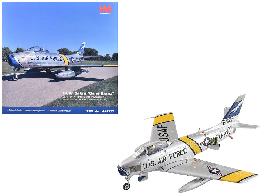 North American F-86F Sabre Fighter Aircraft "24872 Gene Kranz My Darling Marta, 69th Fighter Bomber Squadron, EAA Aviation Museum" United States Air Force "Air Power Series" 1/72 Diecast Model by Hobby Master