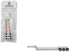 Low Boy Flatbed Trailer White 1/87 (HO) Plastic Model Car by HO Logistics