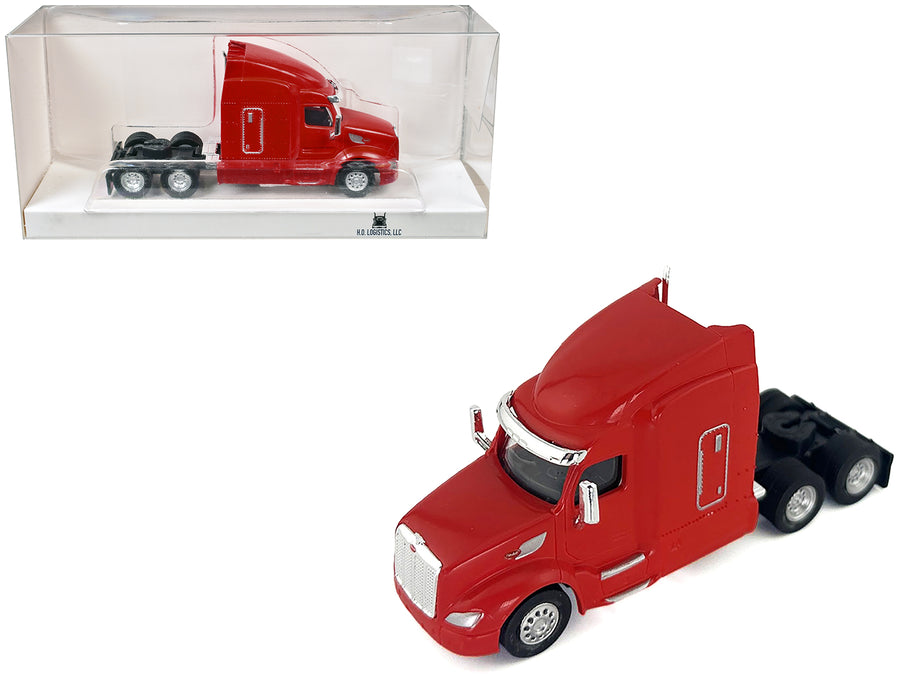 Peterbilt 579 Sleeper Cab Red 1/87 (HO) Plastic Model Car by HO Logistics