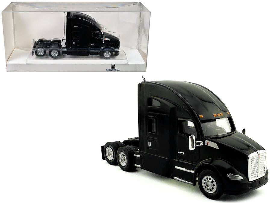 Kenworth T680 Sleeper Cab Black 1/87 (HO) Plastic Model Car by HO Logistics