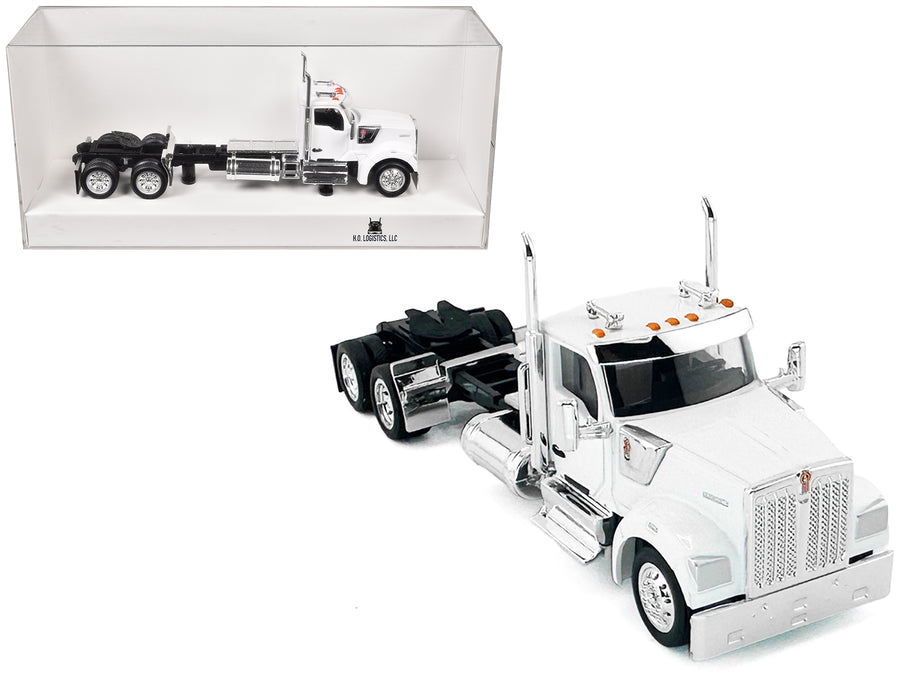 Kenworth W990 2-Axel Day Cab White 1/87 (HO) Plastic Model Car by HO Logistics