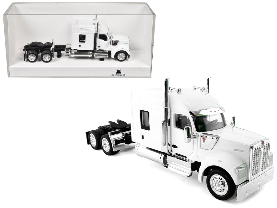 Kenworth W990 with Stand Up Sleeper Cab White 1/87 (HO) Plastic Model Car by HO Logistics