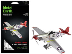 Model Kit North American P-51D Mustang Fighter Aircraft "Tuskegee Airmen Duchess Arlene 100th Fighter Squadron" United States Army Air Forces (Challenging Difficulty) Steel Model by Metal Earth