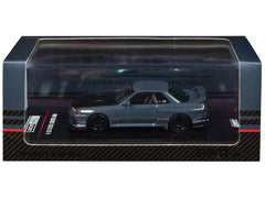 Nissan Skyline "Top Secret" GT-R (R32) RHD (Right Hand Drive) Stealth Gray with Carbon Hood 1/64 Diecast Model Car by Inno Models