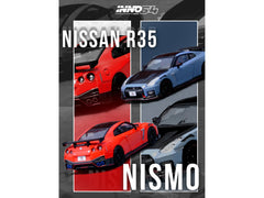 Nissan GT-R (R35) Nismo RHD (Right Hand Drive) Red with Carbon Hood and Top 1/64 Diecast Model Car by Inno Models