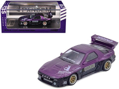 Mazda RX7 (FC3S) "Pandem Rocket Bunny" Kit Purple Metallic and Black 1/64 Diecast Model Car by Inno Models