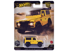 Land Rover Defender 90 Yellow with Black Top "HW Off Road" Series Diecast Model Car by Hot Wheels