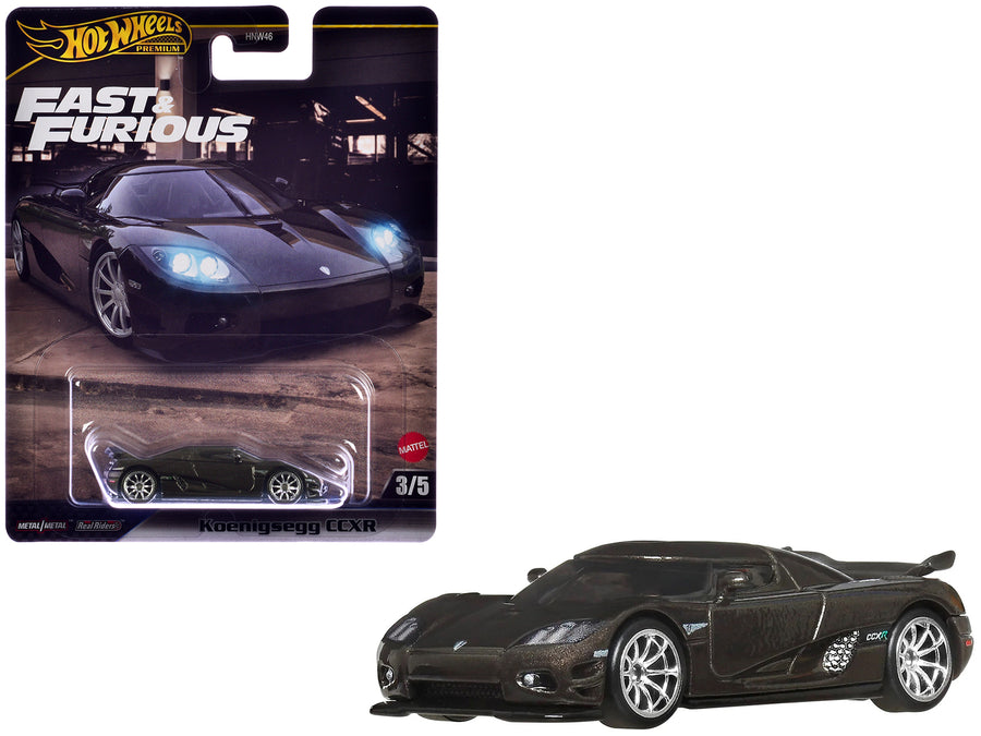 Koenigsegg CCXR Dark Gray Metallic "Fast Five" (2011) Movie "Fast & Furious" Series Diecast Model Car by Hot Wheels