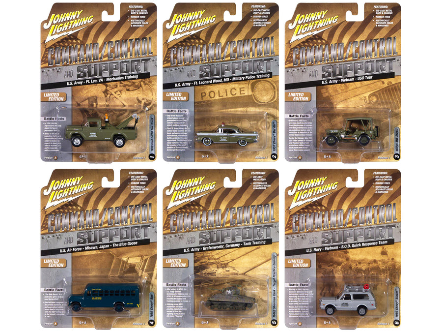 "Military" Set A of 6 pieces 2024 Release 2 Limited Edition Diecast Models by Johnny Lightning