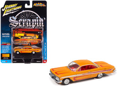1961 Chevrolet Impala SS 409 Yellow Metallic with Red Stripes and Interior "Scrapin" Series 1/64 Diecast Model Car by Johnny Lightning