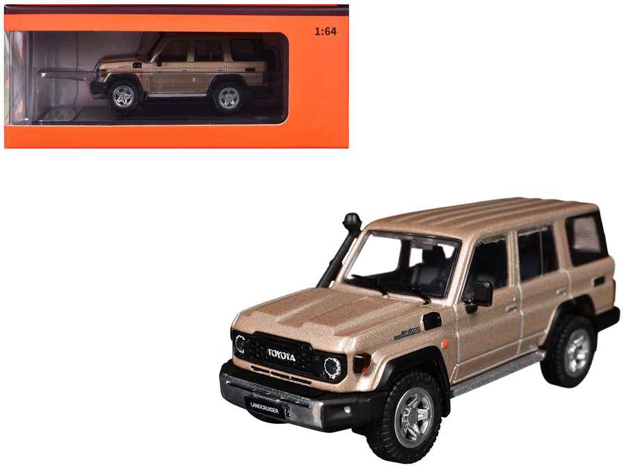 Toyota Land Cruiser (J76) Gold Metallic 1/64 Diecast Model Car by GCD