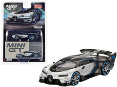 Bugatti Vision Gran Turismo Silver Metallic and Carbon Limited Edition to 9600 pieces Worldwide 1/64 Diecast Model Car by Mini GT