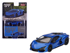 Lamborghini Revuelto Blu Eleos Blue Metallic Limited Edition to 8400 pieces Worldwide 1/64 Diecast Model Car by Mini GT