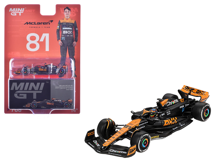 McLaren MCL60 #81 Oscar Piastri 3rd Place Formula One F1 "Japanese GP" (2023) Limited Edition 1/64 Diecast Model Car by Mini GT