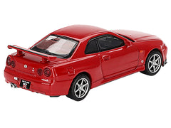 Nissan Skyline GT-R (R34) V-Spec RHD (Right Hand Drive) Active Red Limited Edition 1/64 Diecast Model Car by Mini GT
