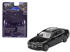 BMW i7 xDrive60 Black Sapphire Limited Edition 1/64 Diecast Model Car by Mini GT