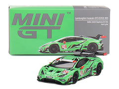 Lamborghini Huracan GT3 EVO2 #63 Mirko Bortolotti - Andrea Caldarelli - Romain Grosjean - Jordan Pepper "Iron Lynx" "24 Hours of Daytona" (2023) Limited Edition 1/64 Diecast Model Car by Mini GT