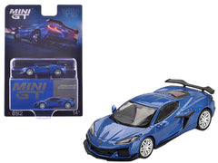 2023 Chevrolet Corvette Z06 Elkhart Lake Blue Metallic Limited Edition 1/64 Diecast Model Car by Mini GT